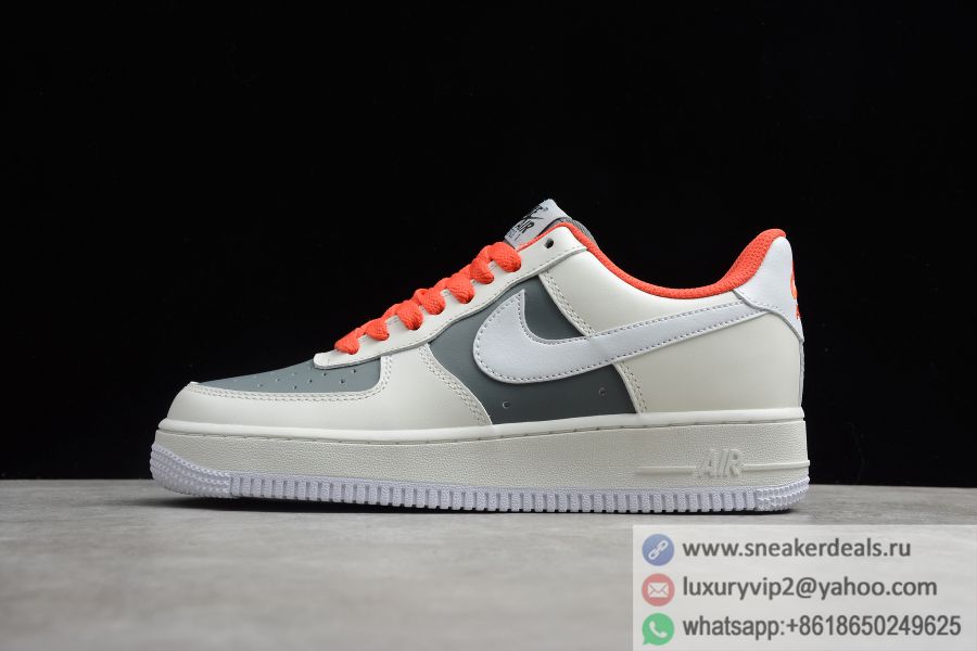 Nike Air Force 1 07 Low Beige Grey Red CT3427-900 Unisex Shoes